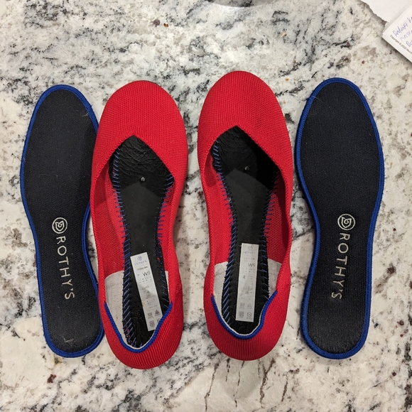 Rothy's Flats Red round toed flat shoe size 9 - Picture 6 of 10